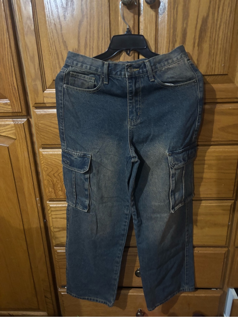 Men's Dark Blue Cargo Jeans
